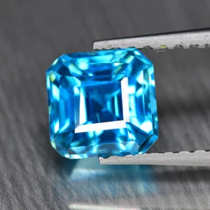 2.30Ct Square, Grand look Natural Intense Blue Zircon _Cambodia - Picture 1 of 1