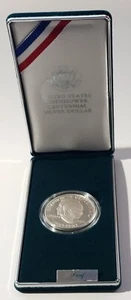 1990 US Mint $1 Eisenhower Centennial Proof Silver Dollar - Picture 1 of 6