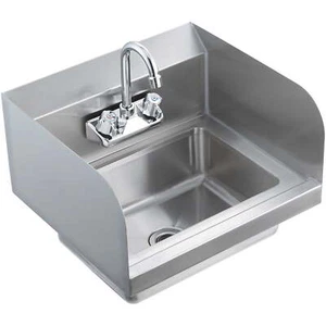 Hand Wash Sink w/ FAUCET Commercial Stainless Steel Wall Mount Kit NSF 17"x12.8" - Picture 1 of 9