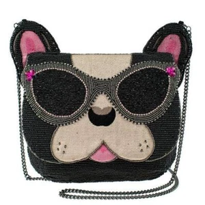 Bolso bandolera con cuentas Mary Frances Throw Me Bone Frenchie Kisses bulldog francés - Imagen 1 de 5
