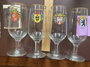 German Beer Clear Glasses, Lot of 4. Plus Bonus Glass - 5 total Excellent Shape - Picture 1 of 6
