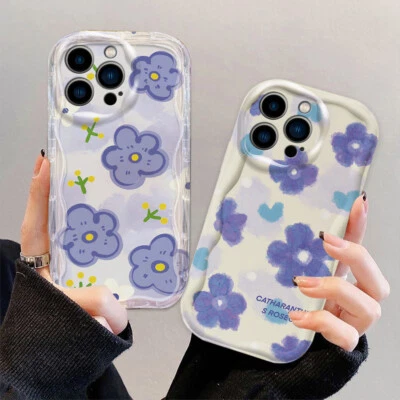 For iPhone Samsung Huawei Cute Little Flower Case Cream Shell Women Girls Cover - Image 1 of 4