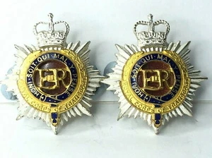 Par de insignias de cuello de oficiales Royal Corps of Transport 1965-1993 S/P y esmalte - Imagen 1 de 3