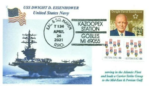 USS DWIGHT D. EISENHOWER CVN-69 Aircraft Carrier Color Photo Cachet Pictorial PM - Picture 1 of 1