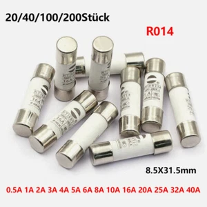 R014 Sicherungskern 8,5x31,5mm Keramik Sicherungsrohr RT19 Sicherungen 0,5A -40A - Picture 1 of 7