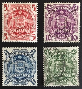AUSTRALIA KGVI 1948-1956 SG224A - SG224D HIGH VALUES USED - Bild 1 von 2
