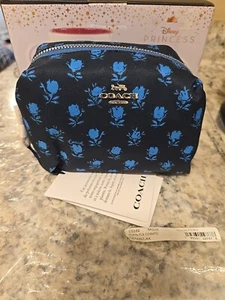 Coach Small Boxy Cosmetic Case Bad Land Floral Midnight Navy C5583 New - Picture 1 of 2