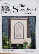 The Sweetheart Tree Forget Me Not Sampler SV-049 w Sterling Double Heart Charm