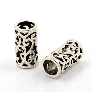 5pcs Tibetan Hollow European Beads Large Hole Column Tube Bead Spacers 11x21.5mm - Picture 1 of 1