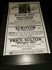 Stevie Ray Vaughan Survivor Price Sulton Rare Radio Promo Poster Ad Framed