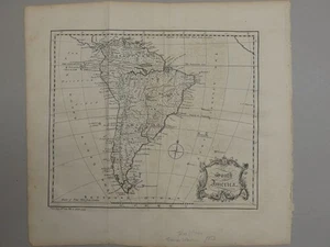 South Brazil Peru Argentina Amerika America - Kupferstich Karte map Salmon 1753 - Picture 1 of 12