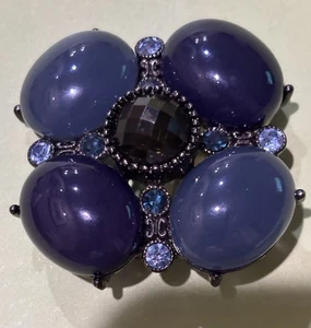 Impresionante broche prendedor o colgante victoriano Art Deco vintage azul - Imagen 1 de 3
