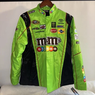 Kyle Busch Nueva Chaqueta Verde M&Ms a Presión Completa Para Mujer Talla GRANDE Foto 1 de 4