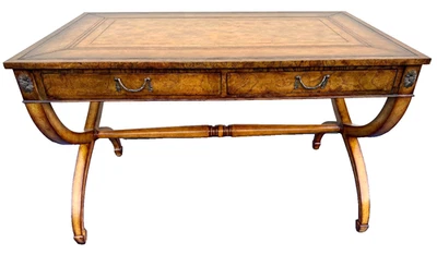 Maitland-Smith for Kreiss Collection Leather Top Writing Desk - Image 1 of 4