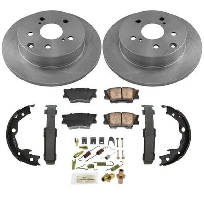 Rear Brake Rotors Brake Pads Brake Shoes Spring Kit for Toyota Rav4 06-18 AP - Image 1 of 4