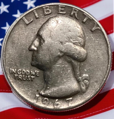 1967 Washington Quarter 🪙 25¢ Circulated Collectable Coin 🇺🇸 - Image 1 of 4