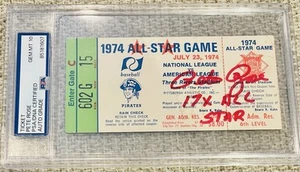 Pete Rose Signed & Inscribed 1974 All Star Ticket PSA/DNA GEM Mint 10 RIP - Picture 1 of 3