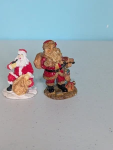 2 santa clause figurines one 3" resin & one 2.5" ceramic - Picture 1 of 10