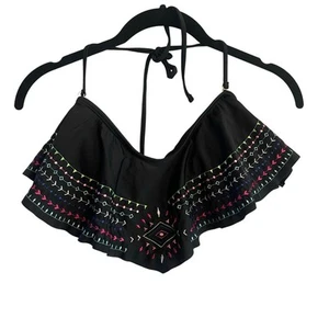Arizona Jeans Strapless Convertible Halter Swim Top Bikini Top XL Midnight Black - Picture 1 of 4