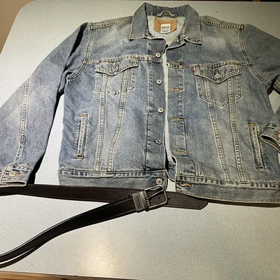 Chaqueta de camionero Levi Strauss 70507 Jean Denim para hombre L + Hebilla de cinturón de cuero Levi’s Foto 1 de 4