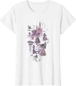 Disney Princess Collage Princess Icons Girls’ T-Shirt in White, Size 14/16, New - Picture 1 of 2