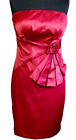 Red wiggle Dress M / L  Strapless Rosette Detail Satin Bnwt Sexy Event