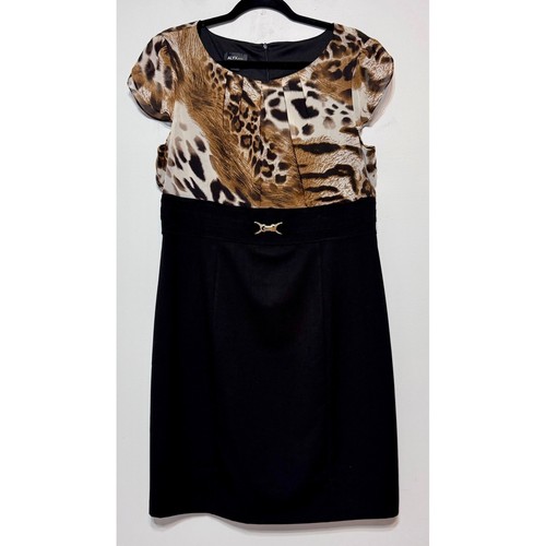 Abito da cocktail Y2K ALYX stampa leopardata taglia 16 ufficio a sera eleganza glam