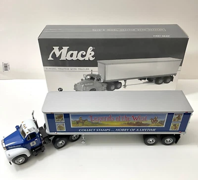 2002 First Gear Mack B-Model Tractor Trailer U.S. MAIL LEGENDS OF THE WEST 1/34 - Image 1 of 4