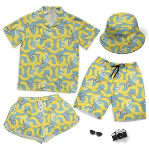 Leopard And Zebra Texture Banana Short Beach Men Women Short And Hawaiian Shirt - Picture 1 of 8