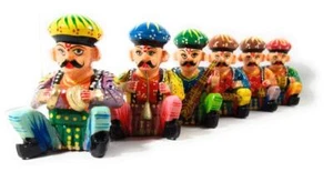 Set Di Statue Musicali Bawla In Legno Multicolore Da 6 Pezzi - Foto 1 di 4