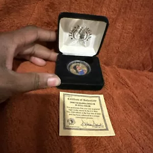 2000 Sacagawea Dollar In Full Color Coin With Certificate Of Authenticity - Picture 1 of 5