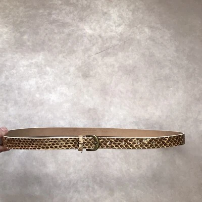 J. Cinturón Crew Piel de Serpiente Cuero Genuino Marrón Tostado Hebilla de Latón Pequeño Foto 1 de 4
