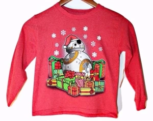 Star Wars BB-8 Christmas Long Sleeve T-shirt by MAD ENGINE Boy's Size 4 Red $22 - Picture 1 of 8
