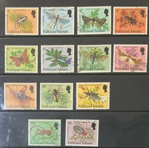 FALKLAND ISLANDS 1984 INSECTOS SG469/483 JUEGO SIN IMPRESIÓN FINO USADO A £1 MENOS 25p - Imagen 1 de 1