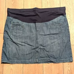 Old Navy Maternity Plus XXL Denim Jean Skirt Knee Length Pull On - Picture 1 of 3
