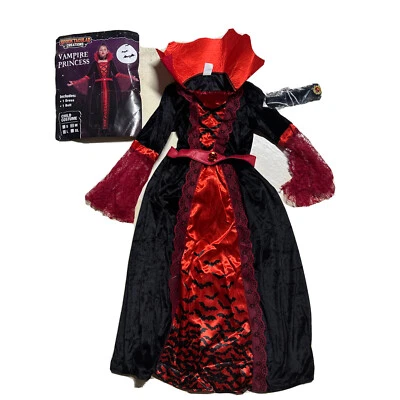 吸血鬼公主恐怖创作皇家万圣节服装 M ~ 8-10 岁 — 第 1/4 张图片