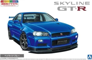 Aoshima 1/24 BNR34 GT-R V Spec II 2000 Pre-painted Model Kit Bayside Blue 03-A - Picture 1 of 7