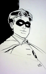 Robin Batman Original MATT HEBB SIGNIERT handgefärbt Comic Kunst DCU DC COMICS - Bild 1 von 3