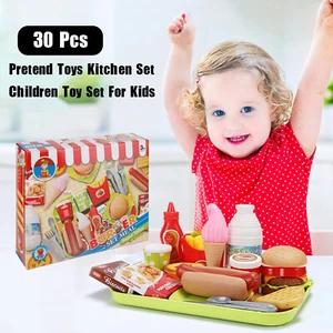 30 Pcs Play Food Pretend Toys Kitchen Set Pretend Food Children Toy For Kid, - Picture 1 of 15