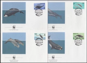 FAROE ISLANDS 1990 WWF FDC's (4) WHALES (ID:345/D5927) - Picture 1 of 1