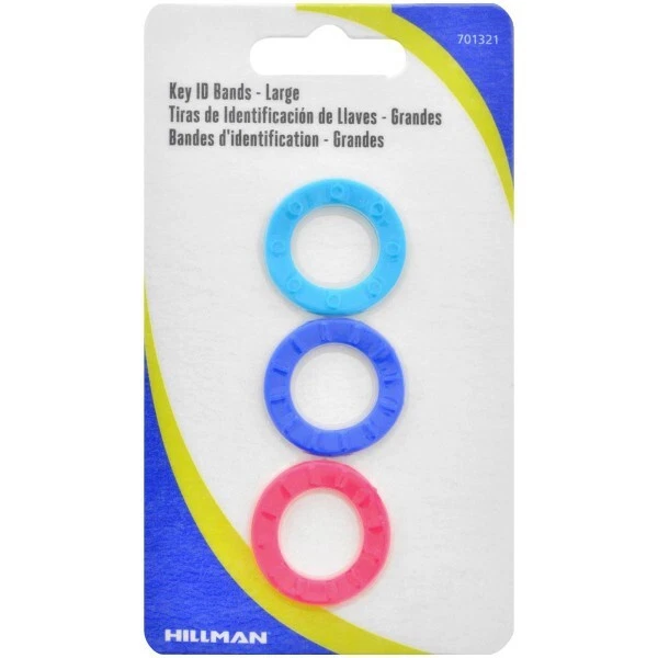 HILLMAN Plastic Assorted Jumbo Crack-Resistant Bands/Caps Key Ring 3 pk - Image 1 of 1