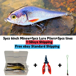 3PCS Fishing Lures Swimbait Crankbaits Lifelike Minow Bait for Bass Muskie Trout - Bild 1 von 9