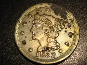 1852 Braided Hair Large Cent XF - Picture 1 of 4