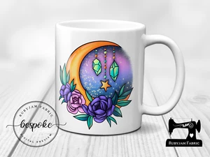 Moonlight and Crystals, Magic, Mystic, Spiritual, Coffee Mug 11oz, Gift - Picture 1 of 1