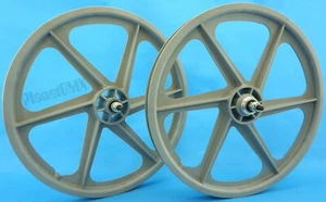 Skyway BMX 20" SIX SPOKE Tuff Wheels GRAY retro NEW wheelset sealed bearings - Picture 1 of 3