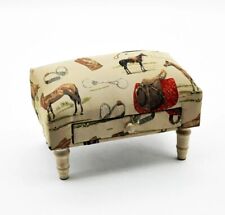 Multi Colour 40cm Equestrian Fabric Footstool with Drawer