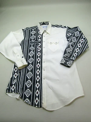 VTG Rockmount Ranchwear Shirt Mens Large Relaxed Fit Aztec Diamond Pearl Snap - Image 1 of 4