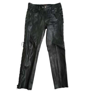 Interstate Leather Lace Up 00s Punk biker Pants Vintage - Picture 1 of 5