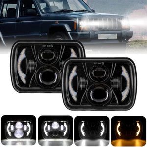 Par de faros LED de 7x6" de carrocería dura para camioneta Nissan 83-97 lámpara DRL de haz alto-bajo - Imagen 1 de 12