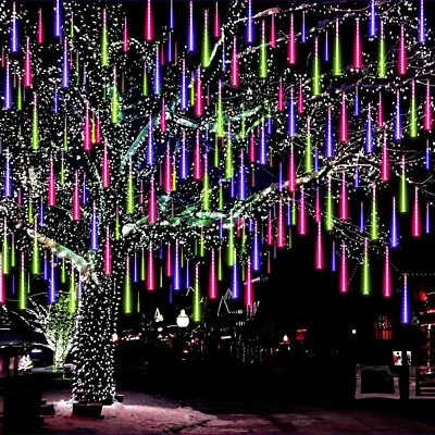 8Tube 12in 20inch 192/384 LED Multicolor Meteor Shower Rain Lights Xmas Tree - Image 1 of 4